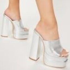 Lyla Platform Heels - Silver